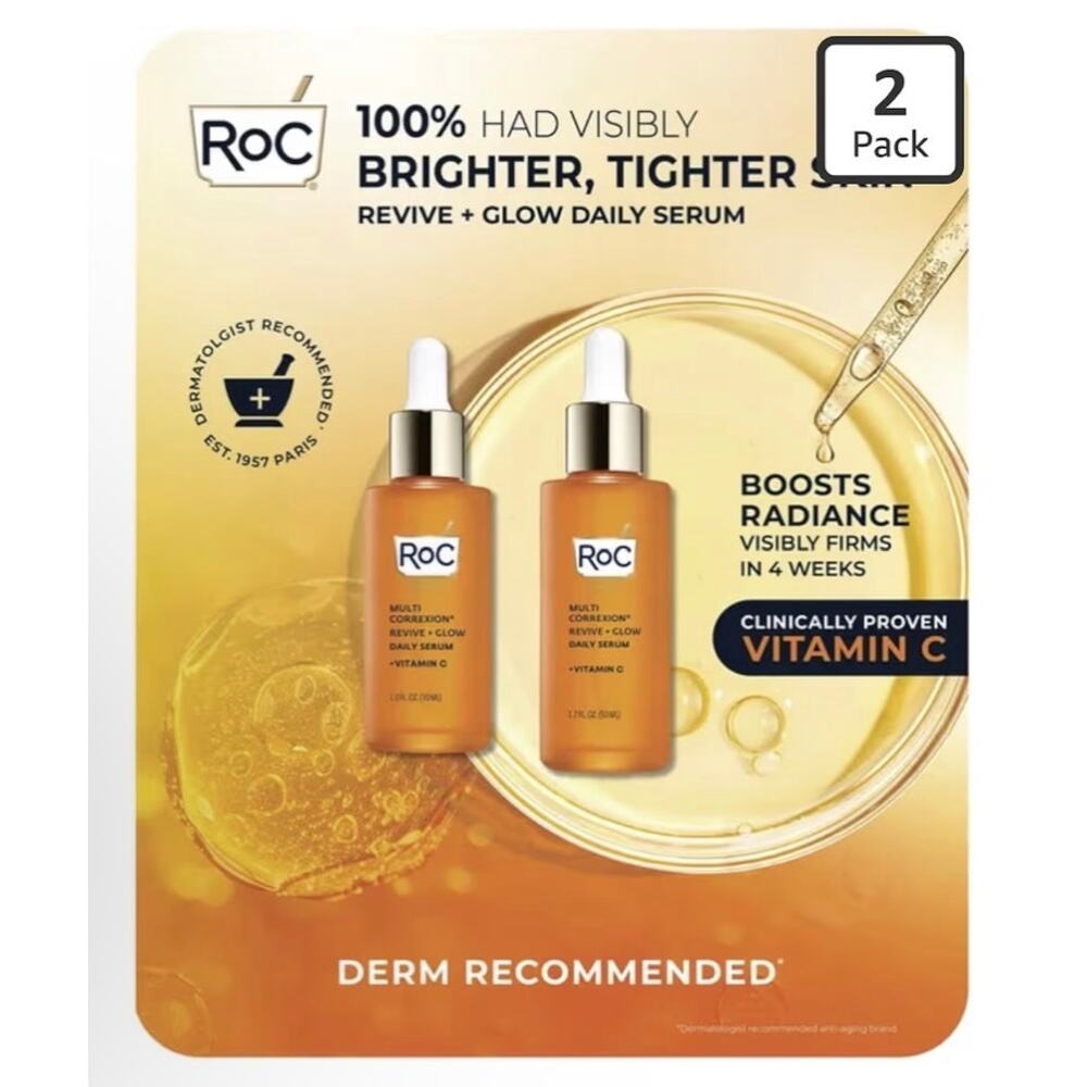 RoC Multi Correxion Revive + Glow Vitamin C Serum Set 2-Pack Brightening Firming